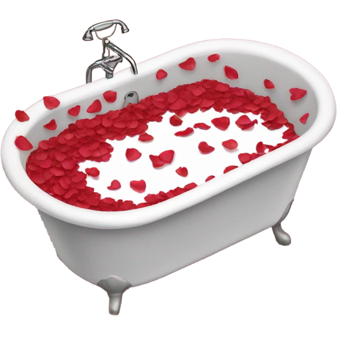 Tub with rose petals red emoji