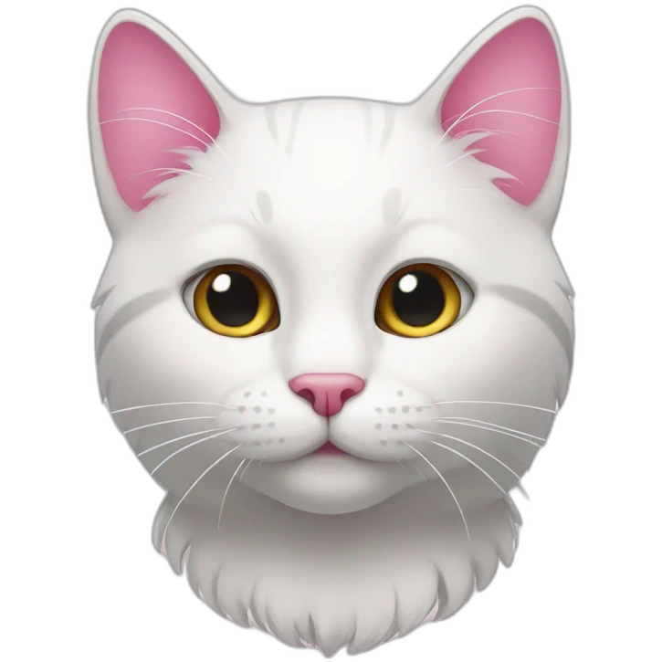 white and pink cat emoji