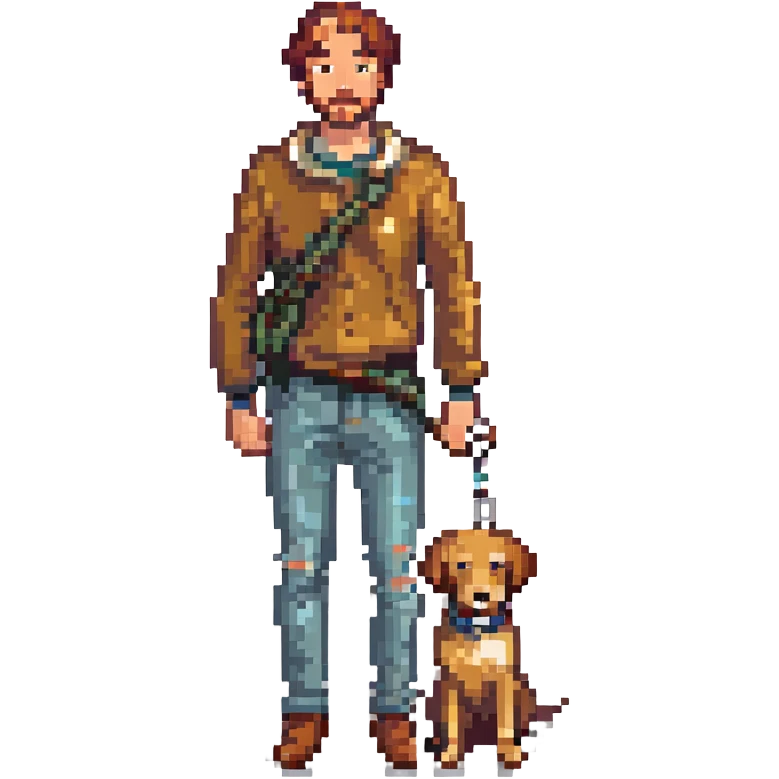 man with dog emoji