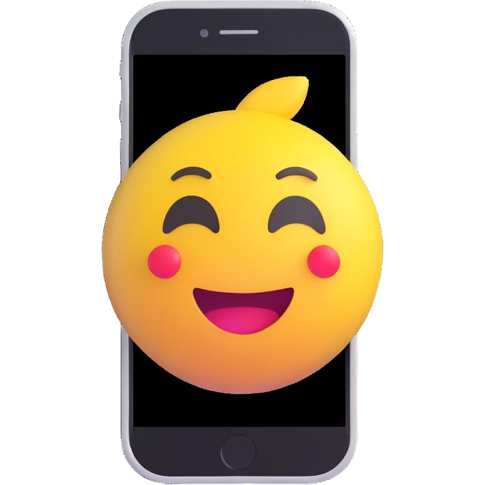an iPhone, 3D emoji style emoji