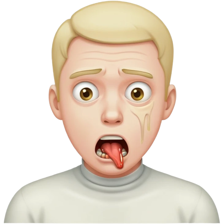 A guy choking himself emoji