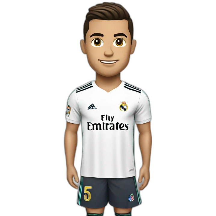 Cristiano ronaldo with réal Madrid shirt white emoji