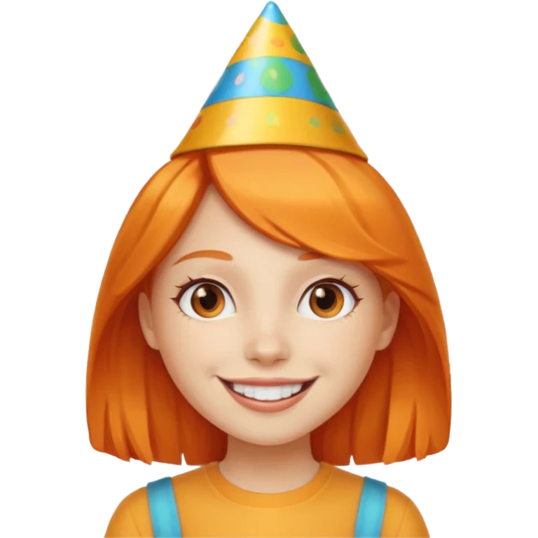 party hatted orange haired girl emoji