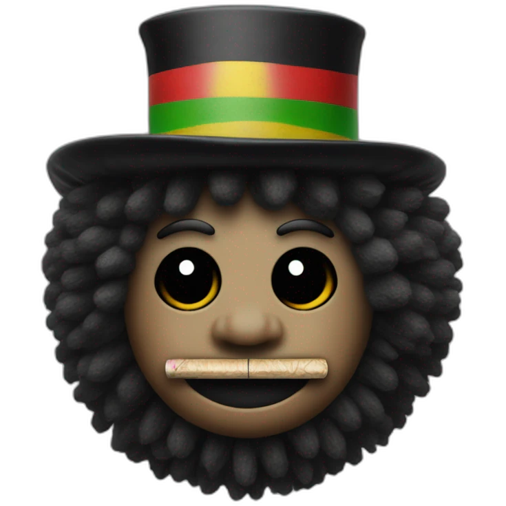 gollywog Jamaican Rasta hat with cigar emoji