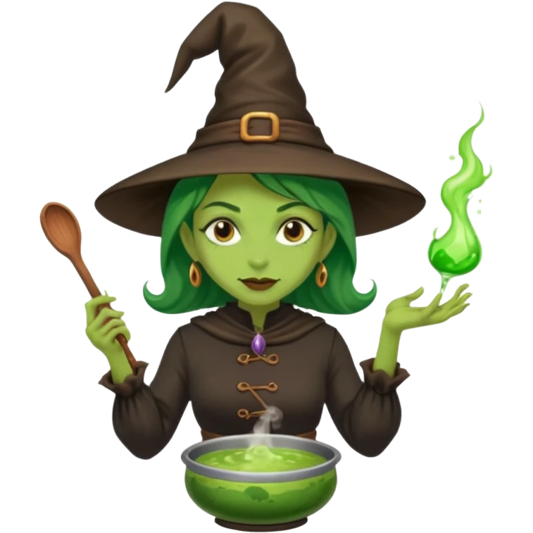 green witch cooking potion emoji