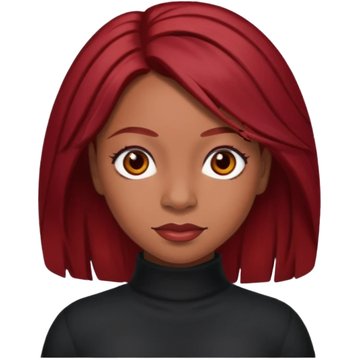 LaTavia Robeson with dark red hair emoji