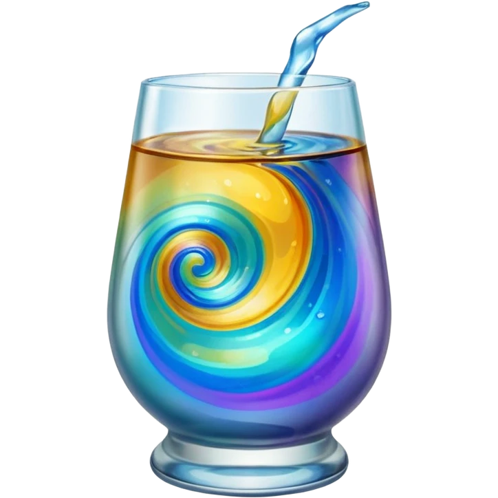 Oil on Water in  a glass  emoji