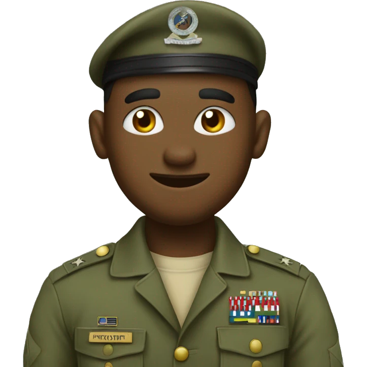 a ma in the military textin a message on his phone emoji