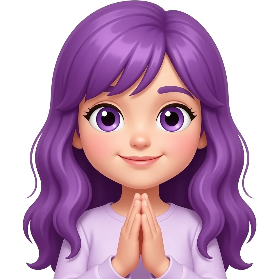 GIRL WITH LONG PURPLE HAIR IS CLAPPING emoji