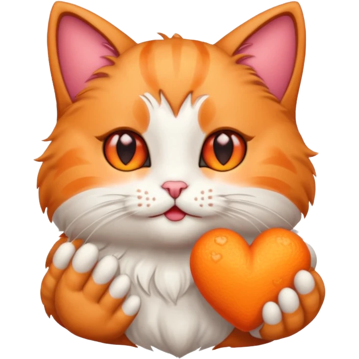 Cat with heart eyes and heart hand emoji