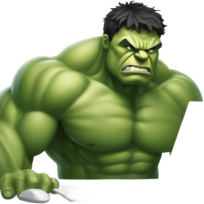 Hulk with computer emoji