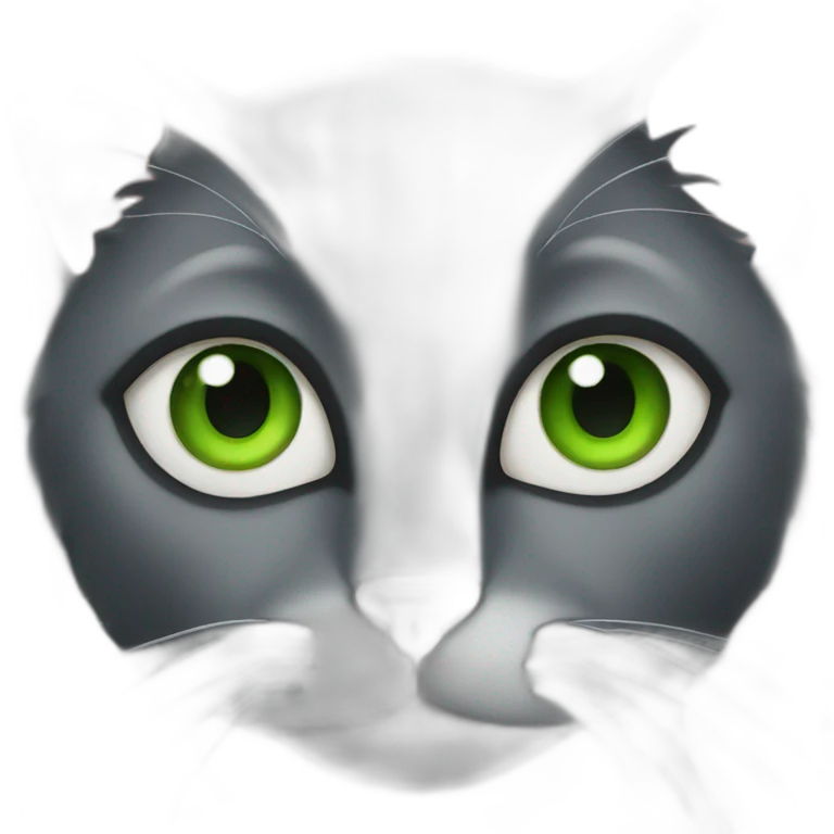 black cat with green eyes emoji