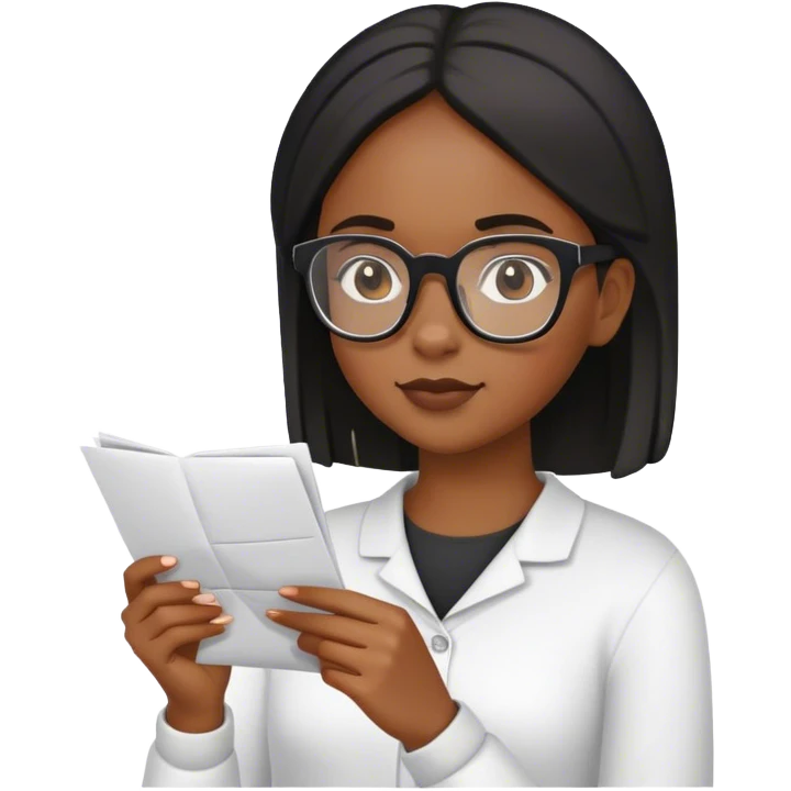 light black girl with glases reading future letter emoji