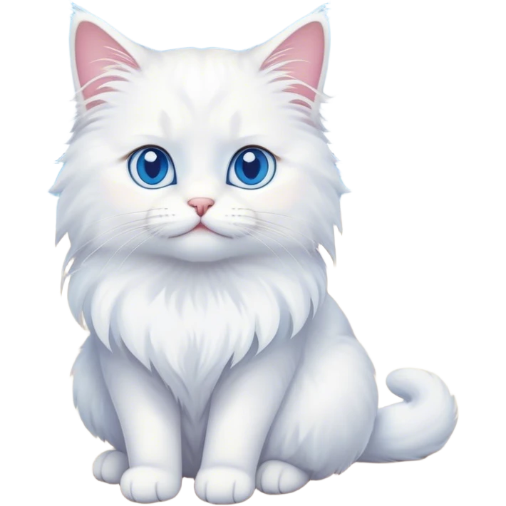 A white cat on the beach. emoji