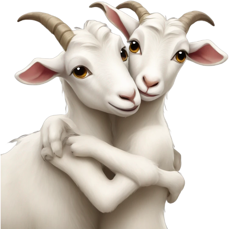 2 goats hug love emoji