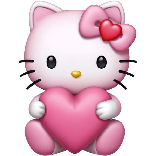 hello kitty with heart emoji