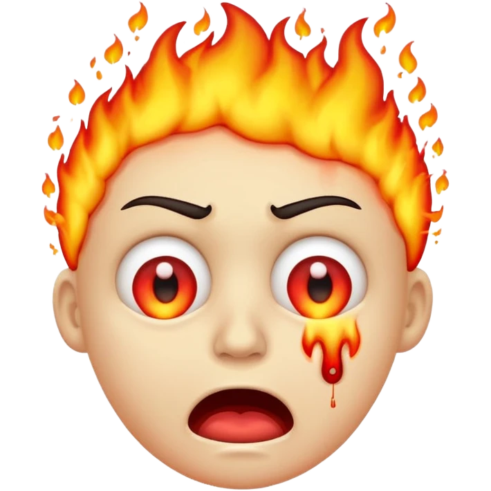 emoji scared and worried face with burning eyes and vomiting emoji