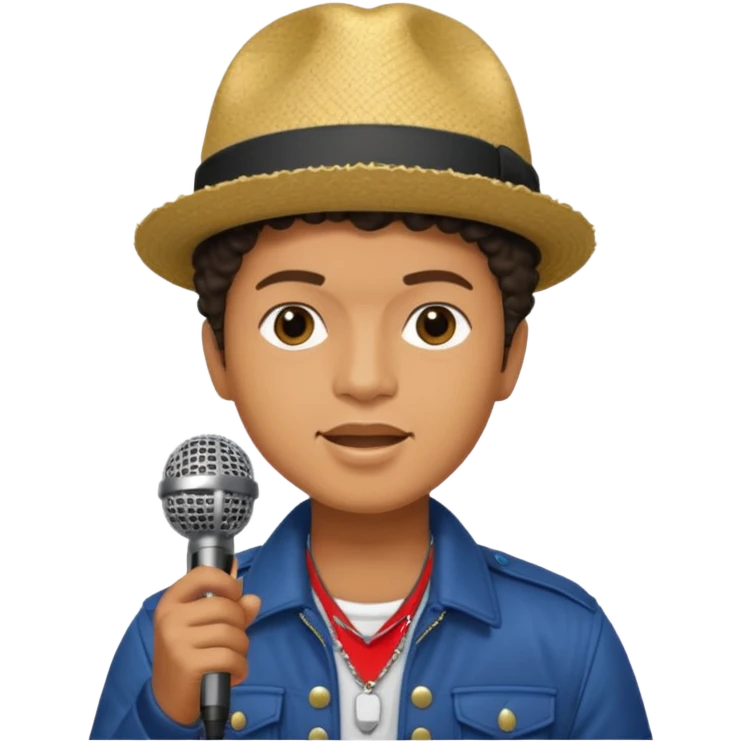bruno mars with microphone emoji