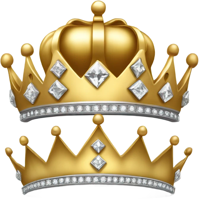 silver crown, gold crown, diamond crown emoji