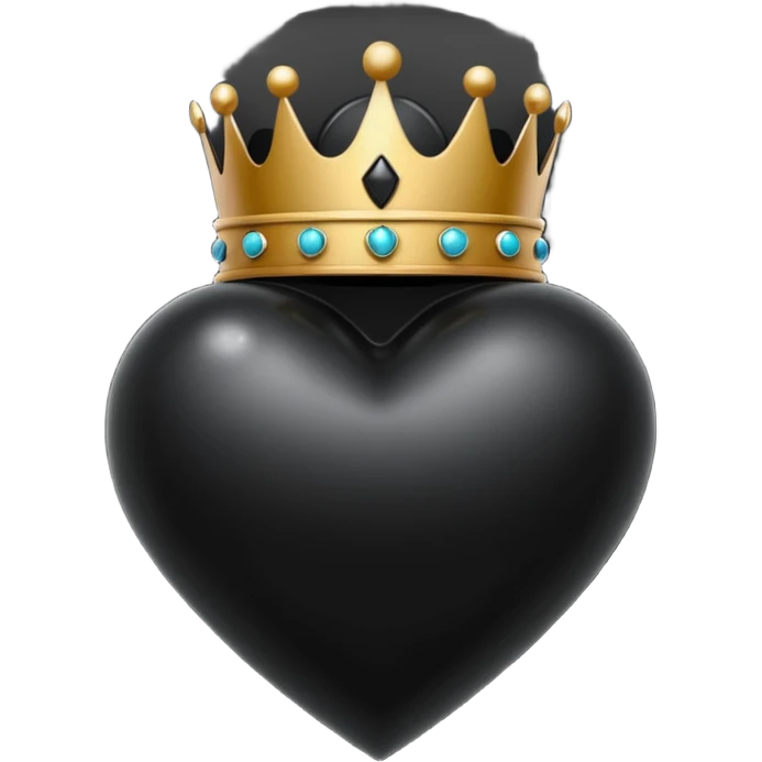 Corazon negro con corona emoji