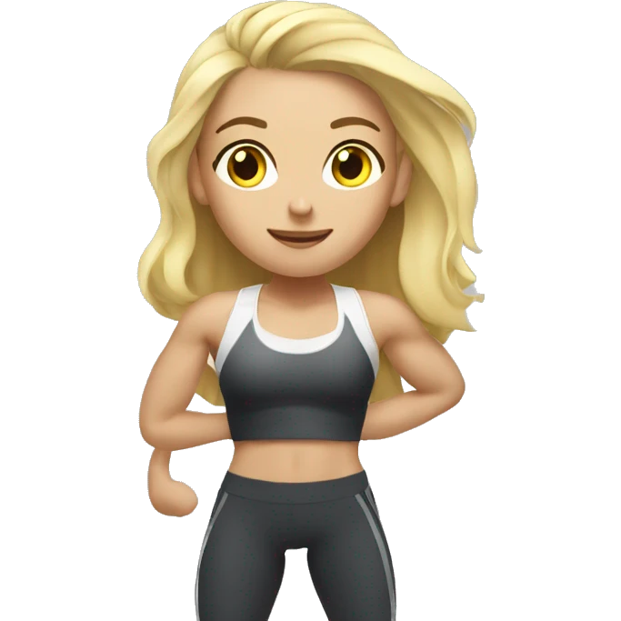 blonde girl training in gym  emoji