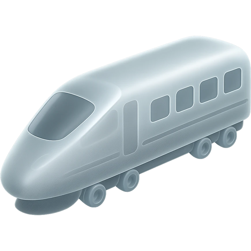 modern white train, matte glass style, side view emoji