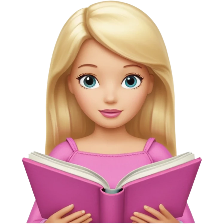 barbie reading huge philosophy book emoji