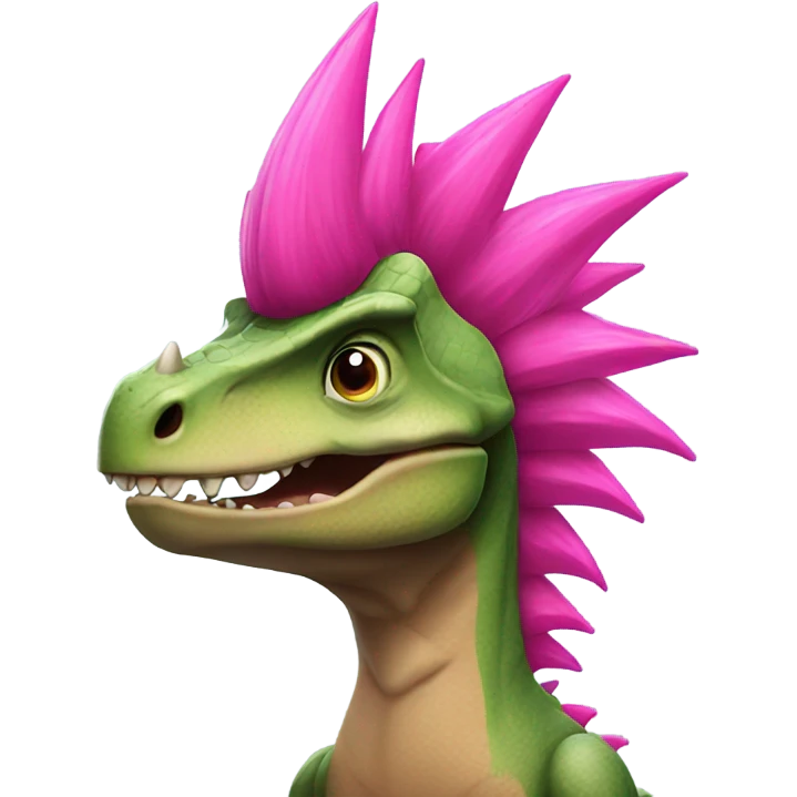 dinosaur with pink mohawk emoji