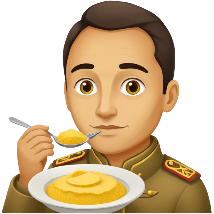 Moldovan patriot eating mamaliga cornmeal dish emoji