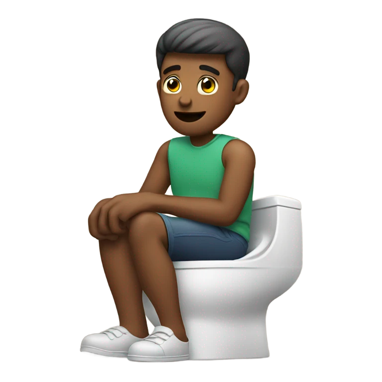 Guy sitting on a toilet emoji