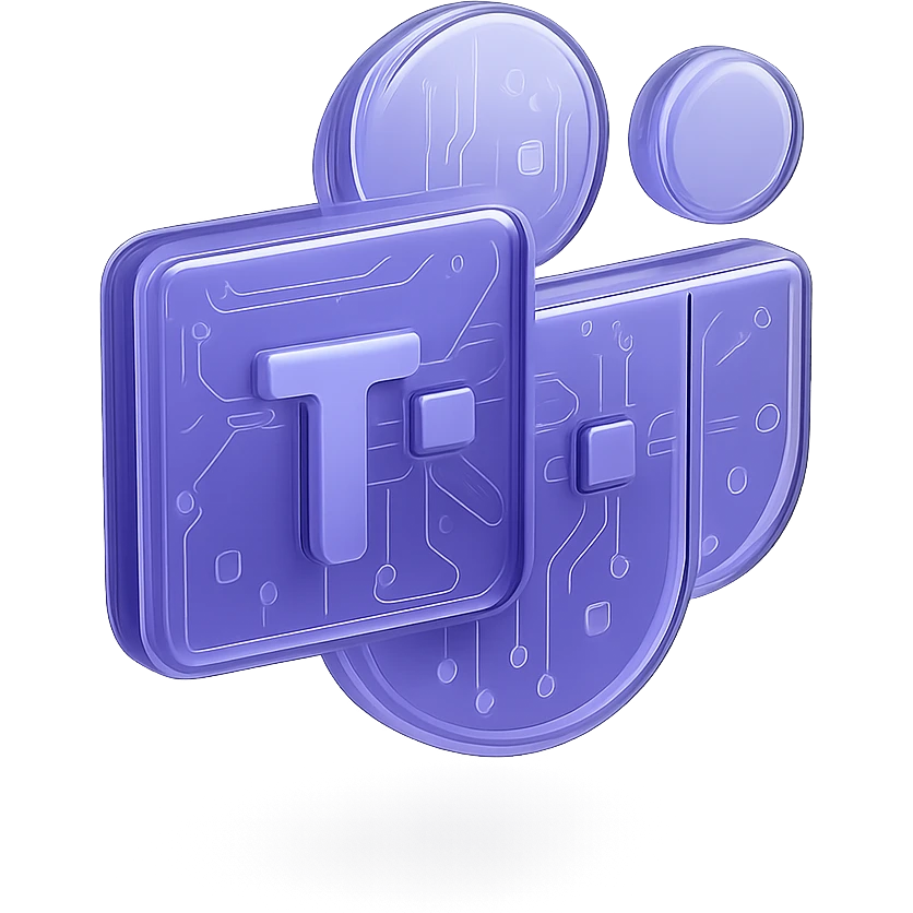 Microsoft Teams logo in glossy circuit style emoji