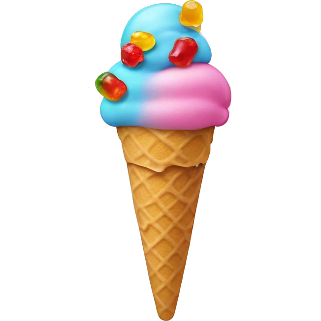 Tall ice cream with gummy bears emoji