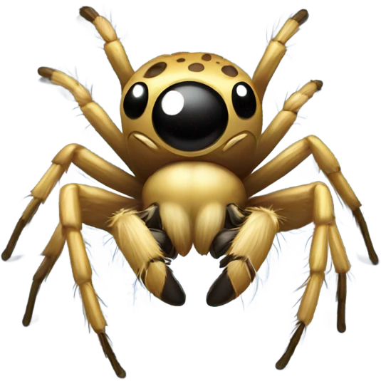 Confused gold jumping spider emoji