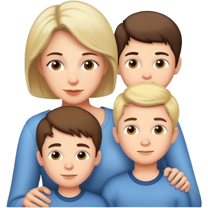 Mom and her three sons emoji