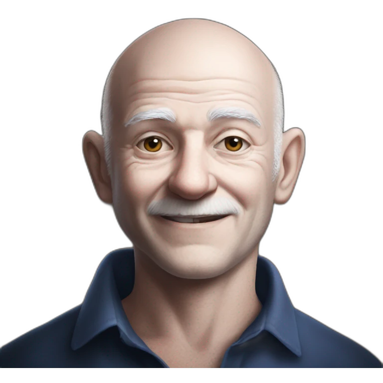 smiling bald old man portrait emoji