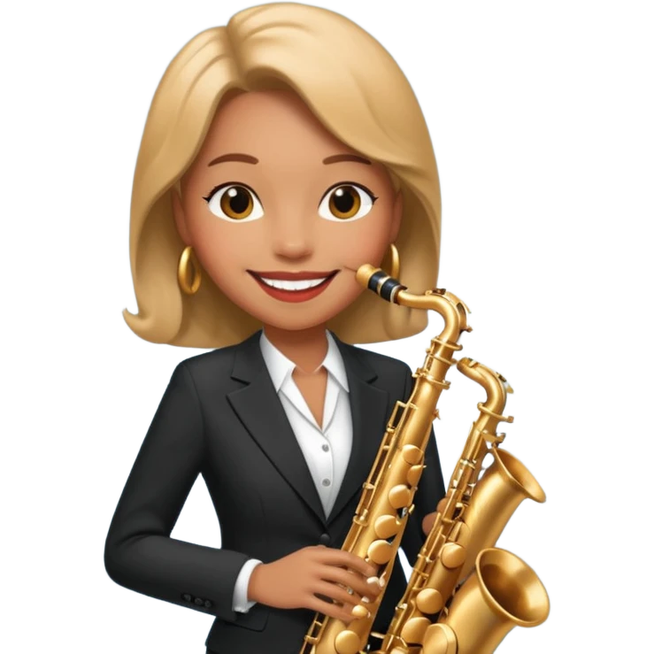woman Swing jazz musician playing saxophone emoji