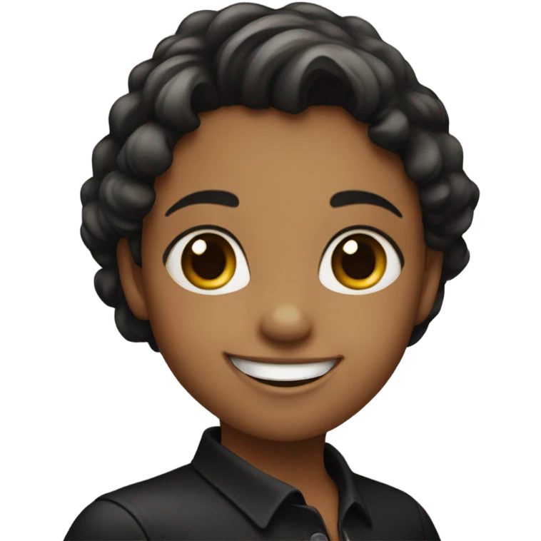 smiling girl in black shirt emoji
