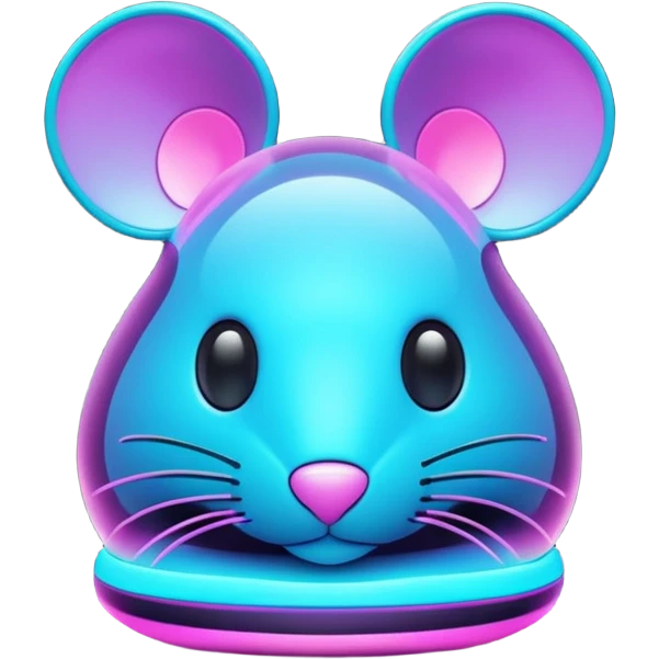 3d mouse png ai generated image neon color emoji