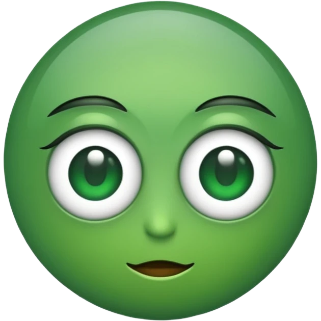 make two emoji eyes, and make the eyes green emoji