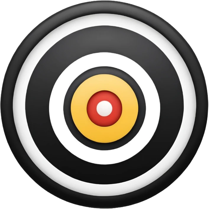 A black circle surrounded by a white circle surrounded by a white circle like a target emoji