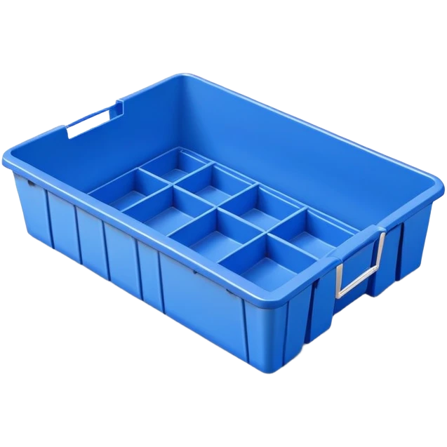 stackable plastic parts bin blue emoji