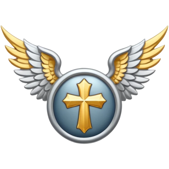 holy saint emblem with silver or white wings  emoji