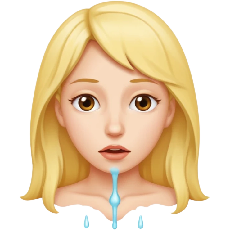 Nudes woman standing close-up look vagina with cum leaking out of vagina emoji