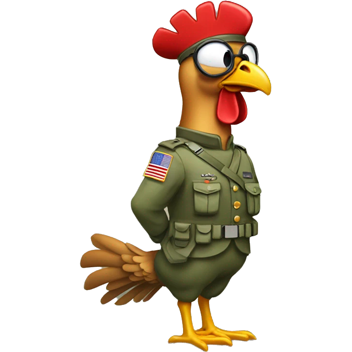 Military chicken emoji