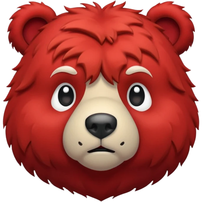 red bear serious emoji