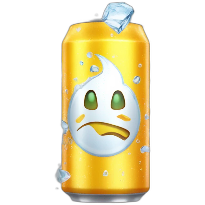 energy drink called baisun with ice around emoji