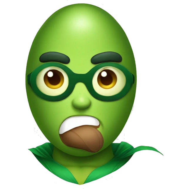 Super avocado as a man in superhero suit emoji