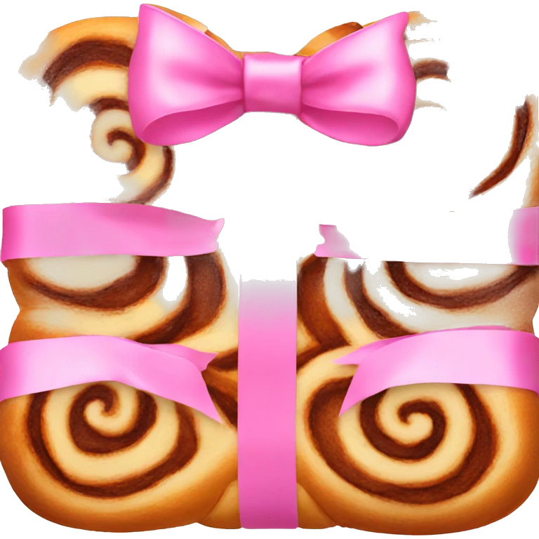 Cinnamon rolls with a pink bow emoji