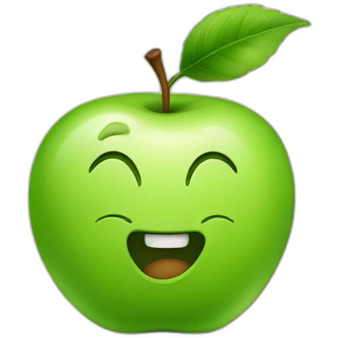 green apple happy emoji