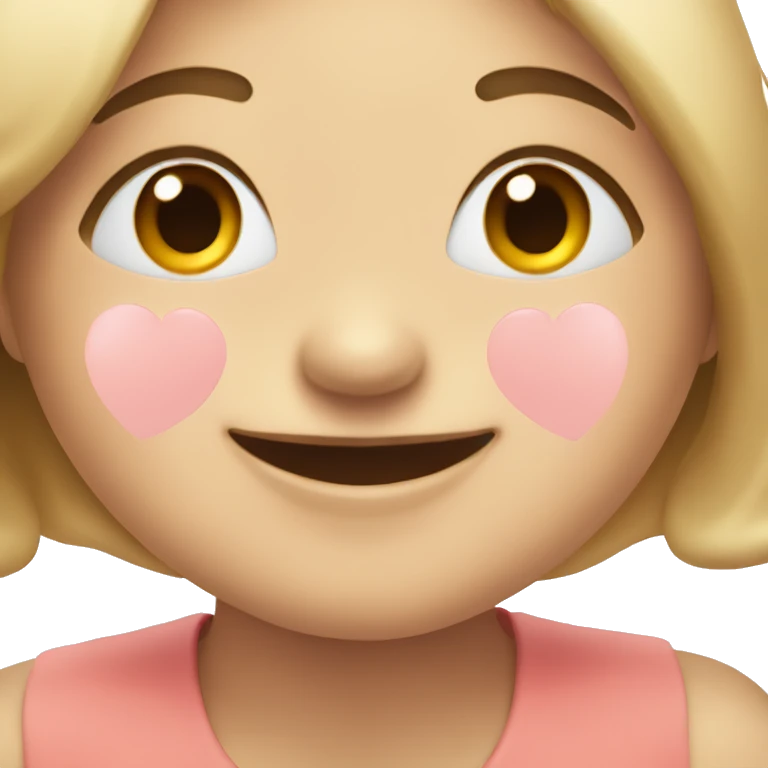 Heart with happy face with blush on cheeks emoji